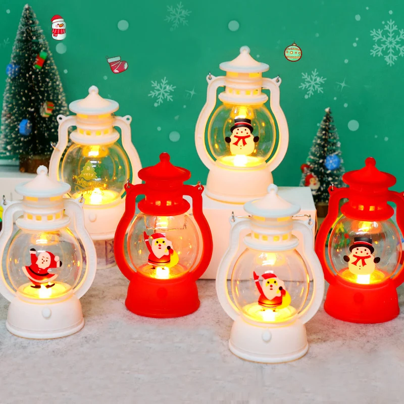 Santa Claus Lantern LED LED nočné svetlo Vianoce vianočné ozdoby Prenosné lampa lampa vianočné novoročné večierky Domáca dekorácia