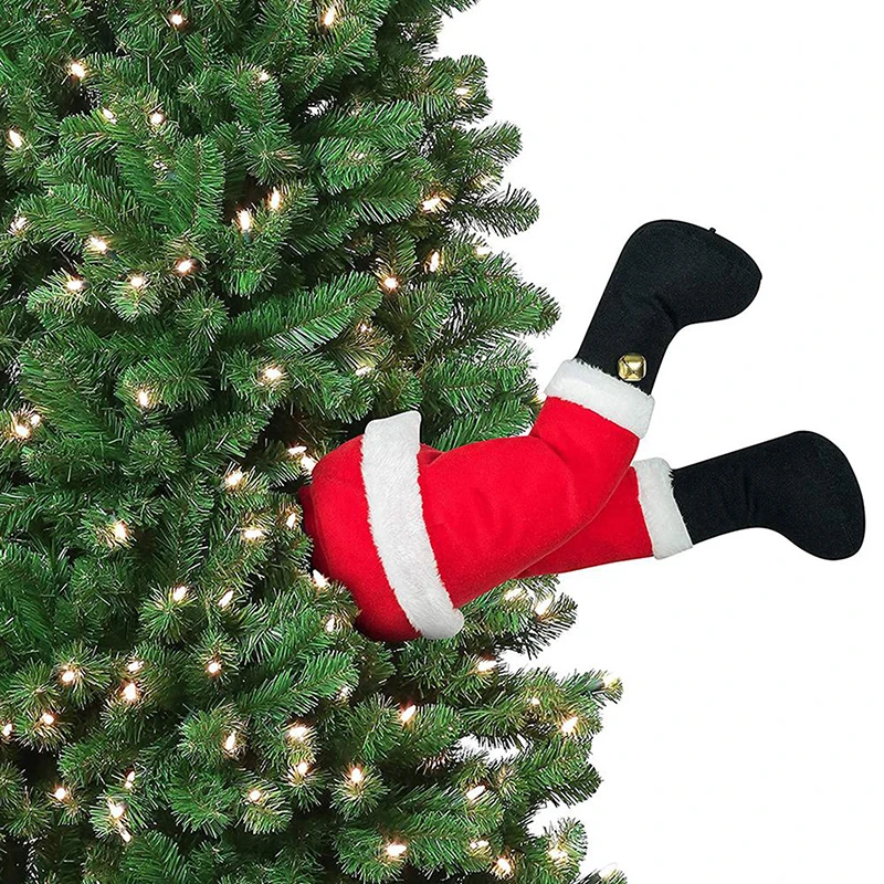 Santa Claus nohy vianočné stromčeky Dekorácie plyšové dvere dekor santa claus elf nôh vianočný výzdoba pre domáce závesné ozdoby