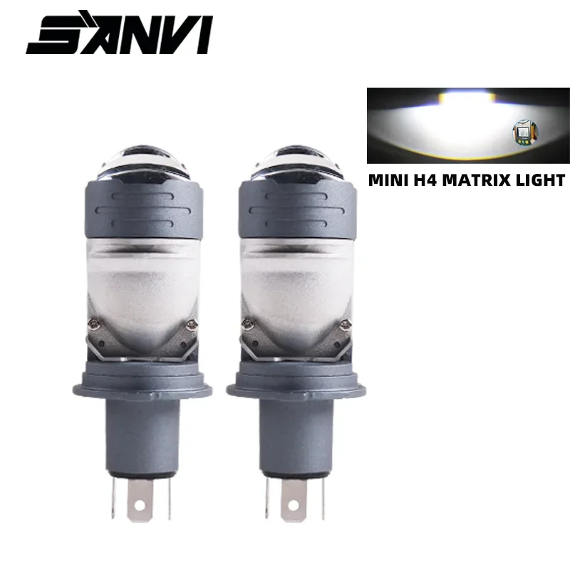 Sanvi Mini H4 BI LED projektor Svetlomet s objektívom pre 52 W nízky vysoký lúč automatické LED žiarovky Turbo ventilátor 5500k auta Svetelnica Plug & Play