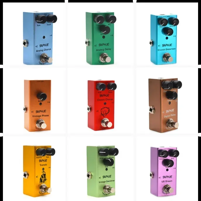 Saphue Pedal de Guitarra Full Metal Shell s True Bypass Classic Chorus/Vintage Fáza/digitálne oneskorenie US Dream/Digital Oneskorenia