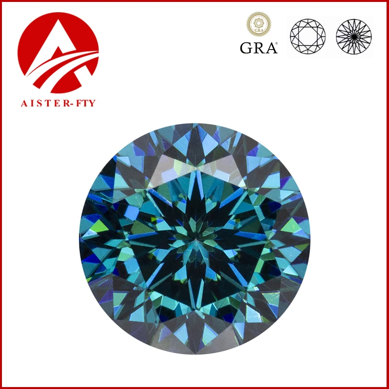 Sapphire Blue Moissanit Loose Diamonds Plum Blossom Cut 0,5-5.0Ct GRA certifikovaný Moissanita Stone Pass Diamond Tester