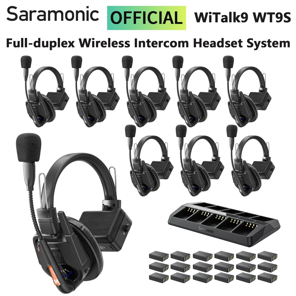 Saramonic Witalk9 WT9S Wireless Headset Full-Duplex Intercom Komunikačný systém pre filmovanie živých vystúpení Športové udalosti