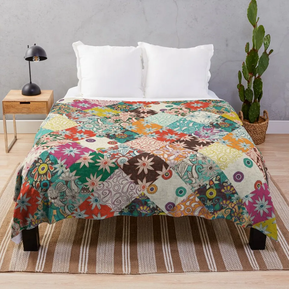 Sarilmak Patchwork hodte prikrývku vianočné zimné posteľ prikrývky