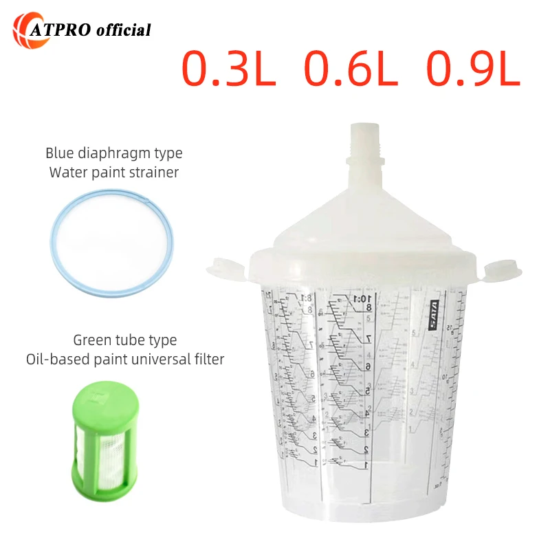 SATA SPREVE GUNAL Všeobecná jednorazová pištoľ 0,3 l/0,6 l/0,9 l Plastová šálka GUM s odstupňovanou farbou šálky na farbu šálky
