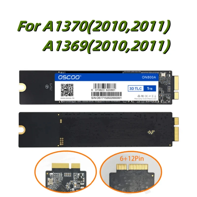 SATA3 SSD pre MacBook Air 2011 2011 A1369 A1370 Pevný disk 256 GB 512 GB 1TB Aktualizácia kapacity Internal Solid State SSD