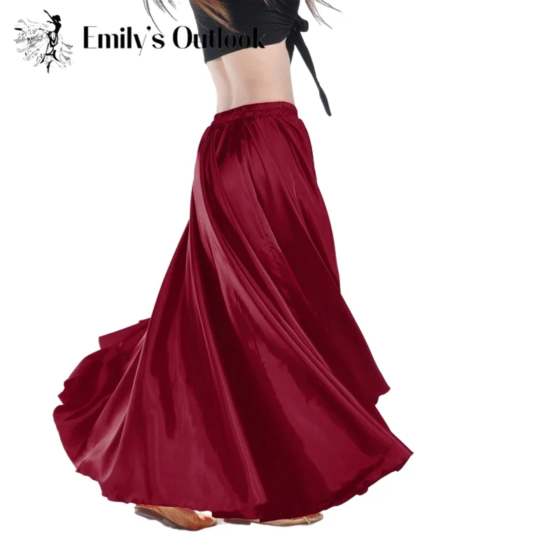 Saténová sukňa brušné tanečné kostýmy Ženy cigánske sukne Dancer Practice Wear MAXI sukňa 12 farebne najrôznejšia biela čierna arabčina