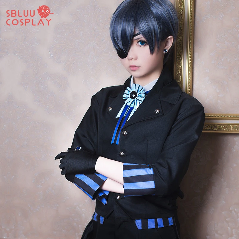 Sbluucosplay Anime Black Butler Ciel Phantomhive Cosplay Book Book of Atlantic Kuroshitsuji Cosplay kostým s parochňou