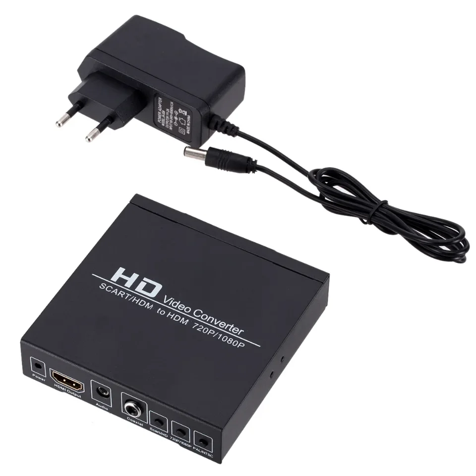 Scart to HDMI kompatibilný video adaptér prevodník HD Video prevodník pre HDTV Sky Box Stb