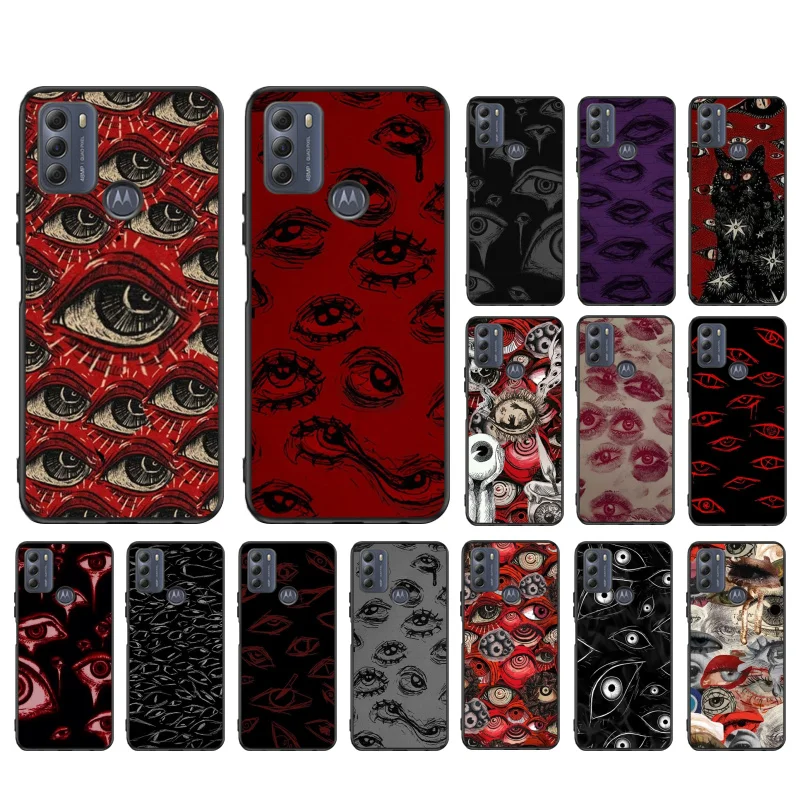 Scary Face Eyes Telefón puzdro pre Motorola Moto G84 G23 G24 G31 G32 G41 G51 G52 G53 G54 G71 G82 G42 G62 G200 G Play G Stylus Shell