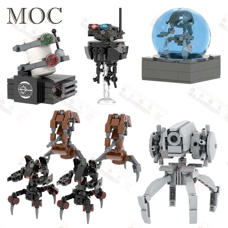 Sci-fi filmové série Droid Building Blocks Creative Mini Collector Turret Robot Annihilator Robot Model tehly hračky pre deti darček