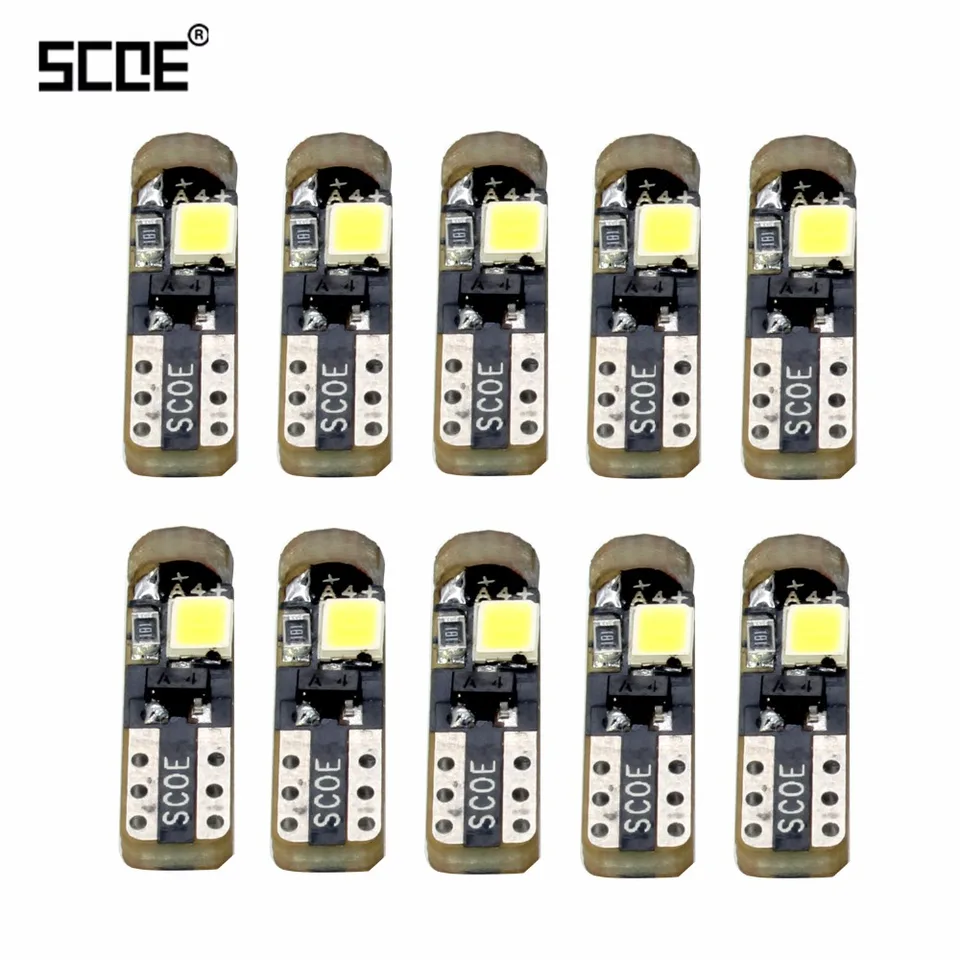Scoe 10ks Nový T5 3SMD Dashboard LED LED 12V/24V 12516 13516 W1.2W Obchodný prístroj LIGHT Automatické autá LED žiarovky 2835 SMD Super Bright