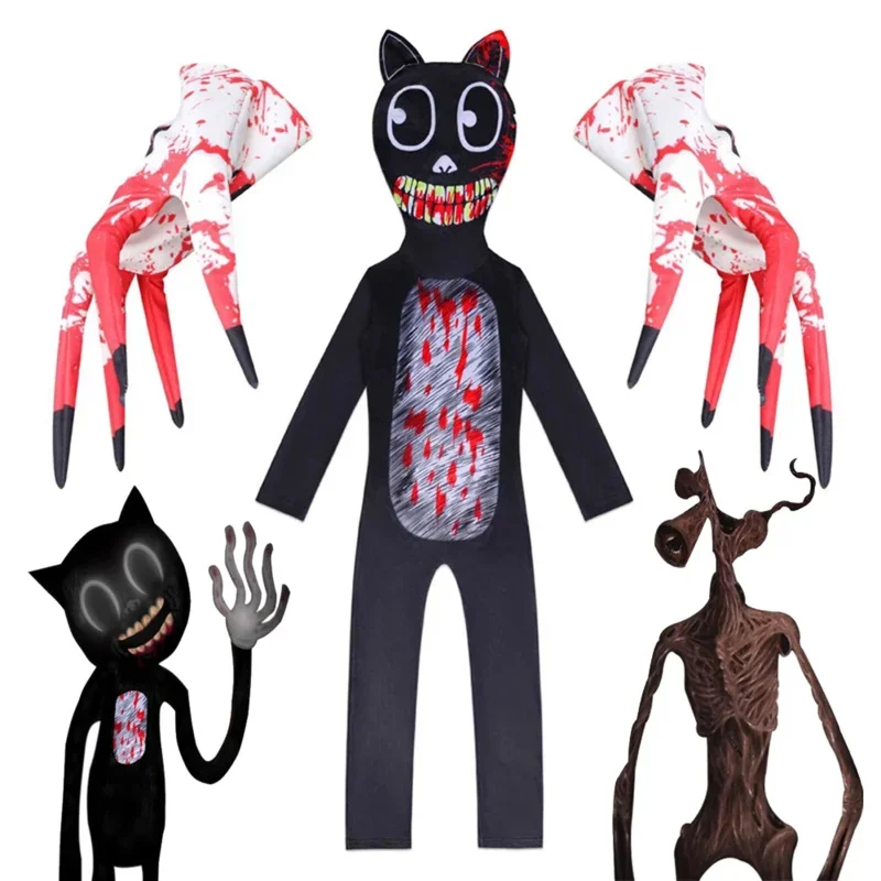 SCP Foundation Cosplay kostým hrôza legenda sirény hlava kombinézy Doll Black Cartoon Cat 1923
