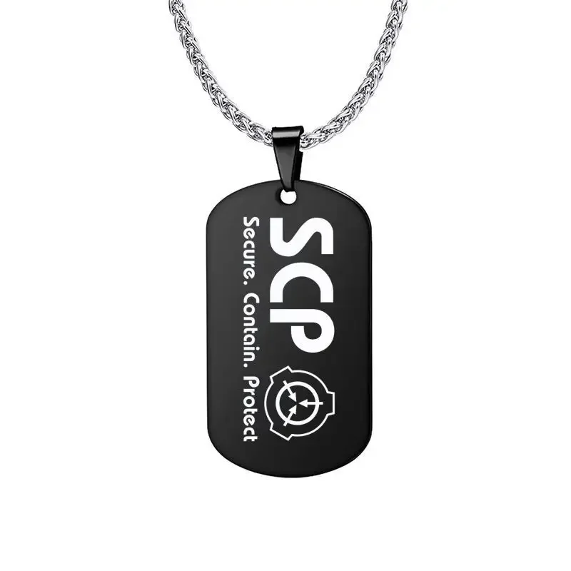 SCP Foundation Metal Pendant Mobile Taskings Succes MTF Cosplay módny čierny náhrdelník pre mužov Dám