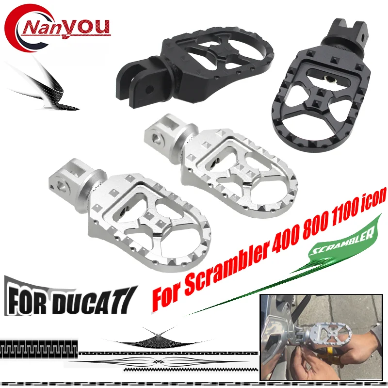 Scrambler 400 Motocyklový predný a zadný nastaviteľný nastaviteľný rotačný pevný pegs sa hodí pre Ducati Scrambler 400 800 1100 2014-2021