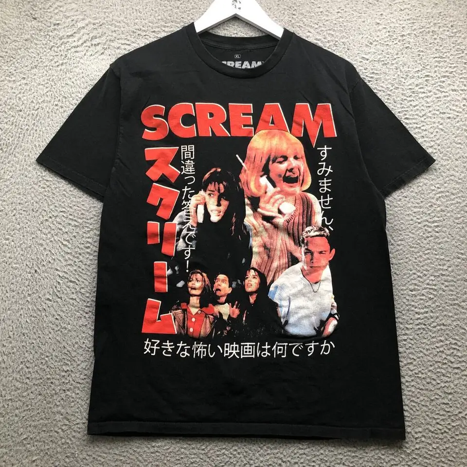 Scream Movie tričko Pánny xl s krátkym rukávom Grafická posádka krk čierna červená biela