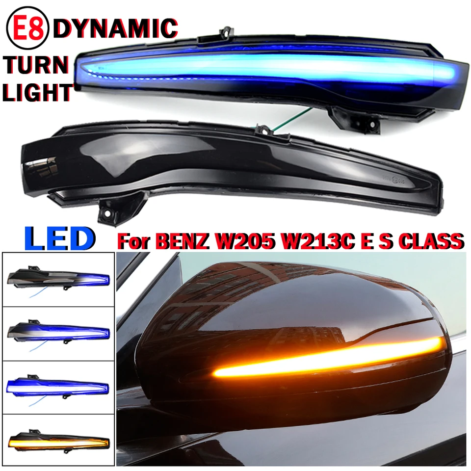 Scroll LED Dynamic Turn Signal Svetlo pre Mercedes Benz C Class W205 E W213 S W222 Bočné zrkadlo Blikajúce svetlo opakovateľ Blinker