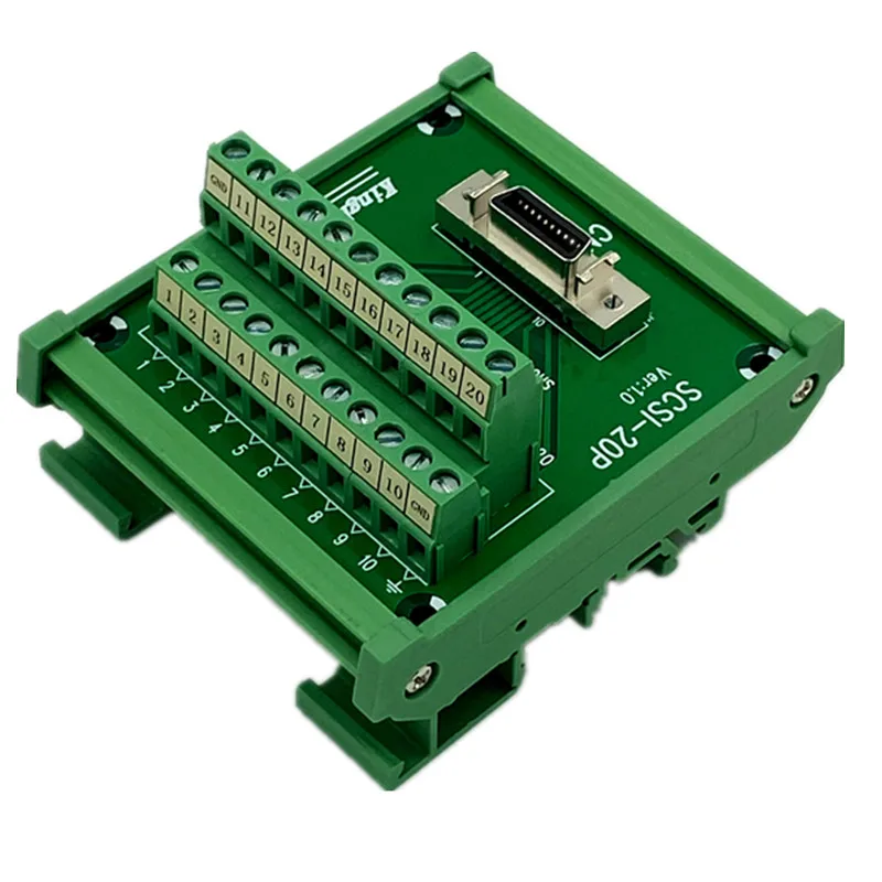 SCSI-20P SCSI CN20 MDR SMEZPEČNÁ ROZPOBLAJÚCE DOPADLA 20 PIN Terminal Modul DIN Rail Montáž HPCN20P