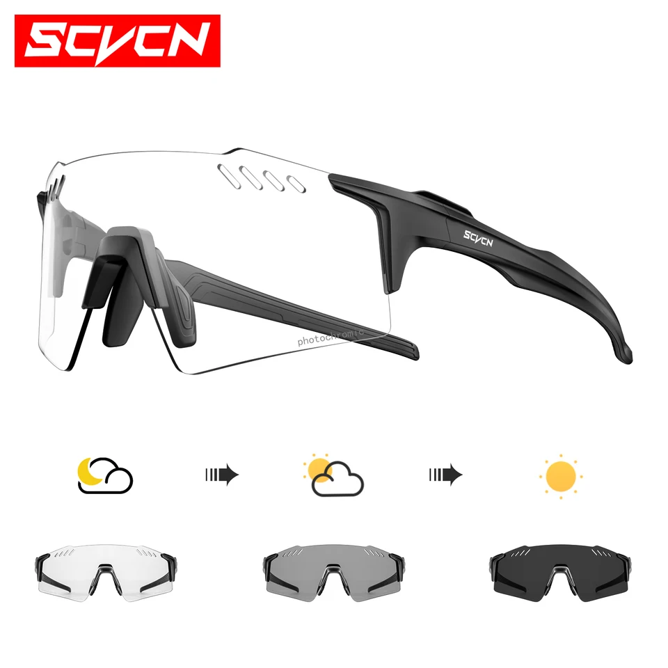 SCVCN fotochromatické bicykle cyklistické okuliare UV400 jazdiaca na bicykli Šport MTB Outdoor Sports Golf Camping Driving okysy
