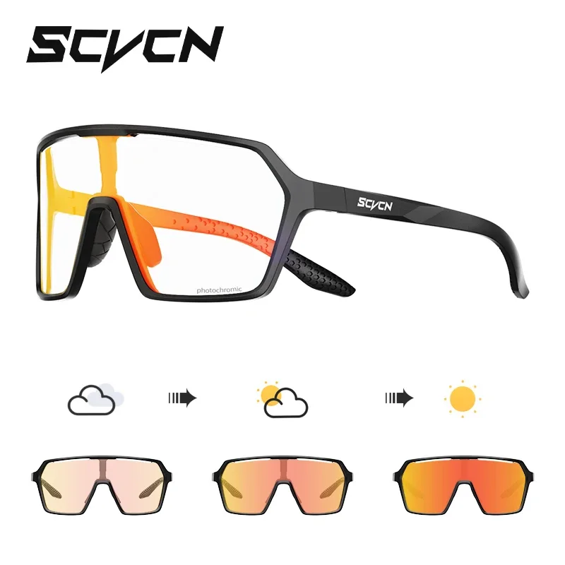 Scvcn červené fotochromatické cyklistické okuliare UV400 Slnečné okuliare Men Ženy Dávajúce okuliare MTB Road Bike Sport Eyewear Bežné slnečné okuliare