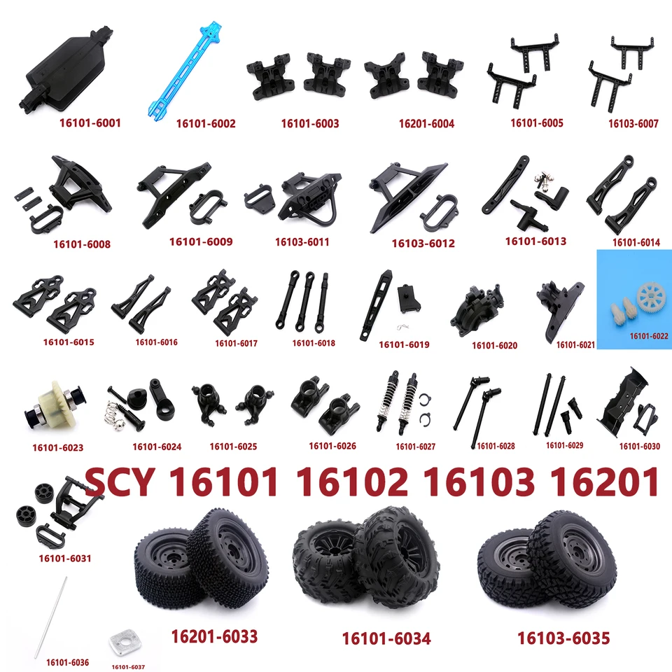 SCY 16101 16102 16103 16201 RC Časti automobilov podvozok Druhé poschodie ROCKET OBLASTI Predný nárazník