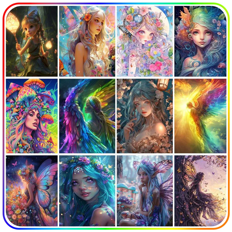 Sdoyuno-5D Diamond Painting Angel Girl Crystal Cross Stitch súprav