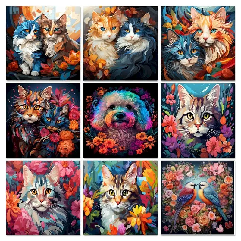 Sdoyuno 60x75cm farba podľa čísel pre dospelých farebné zvieratá plátno maľba maľba maľovaná farba podľa čísel pre nástenné dekorácie un