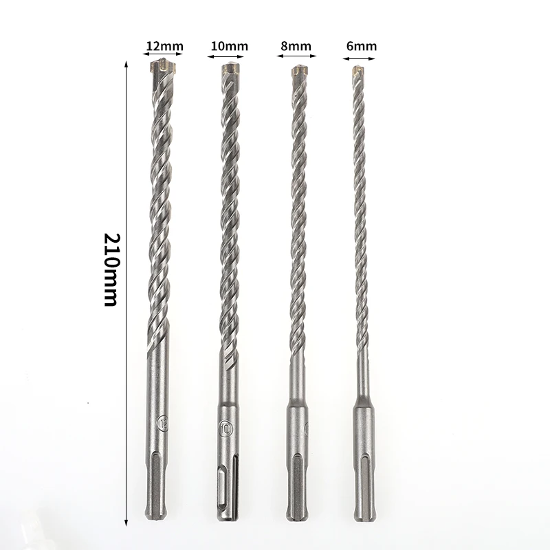 SDS plus 210 mm elektrické kladivo vŕtačky vŕtačku volfrámu Krížový hrot 6/8/10/12 mm pre murivo betónový kameň