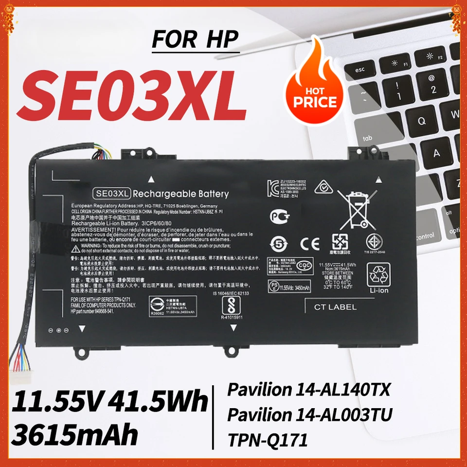 SE03XL 849908-850 849568-421 Výmena batérie notebooku pre pavilón HP 14-AL136TX 14-AL000 14-AL125TX HSTNN-LB7G SE03041XL