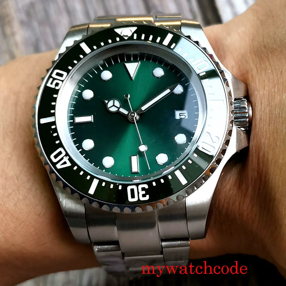 Sea Nologo Sapphire Glass Automatické hodinky pre mužov NH35A PT5000 Mechanický pohyb zafírových oceľových náramkov