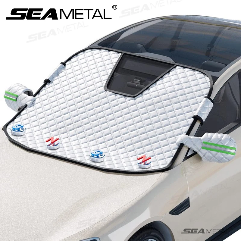 Seamet Car čelo sklo snehový štít Snow -odolný magnetický predné okno Snehový kryt Univerzálny automobil Exteriér Sunshade Chráni kryt
