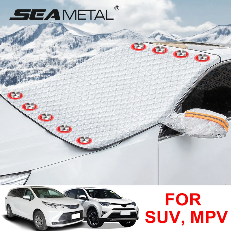 Seametal veľkú veľkosť automobilového krytu magnet magnet Zimné okno snehový štít Anti Frost Auto predné okno Snehový kryt pre SUV MPV
