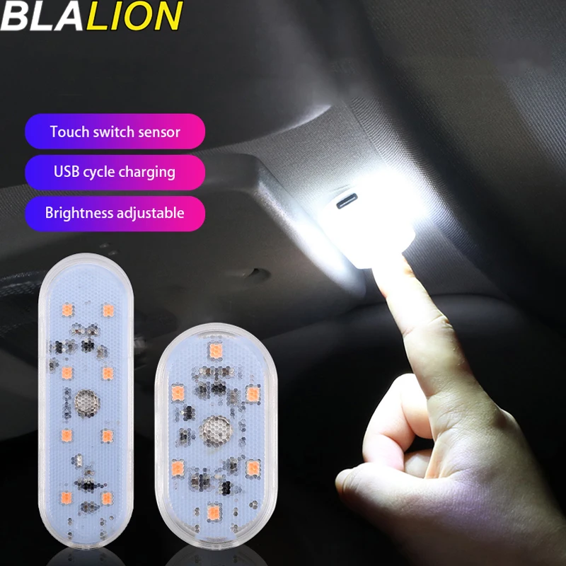 Seametové auto LED dotykové svetlá bezdrôtového čítania auta Mini USB nabíjanie interiérové ​​svetlá pre autá dvere kmeň kmeňa úložného priestoru
