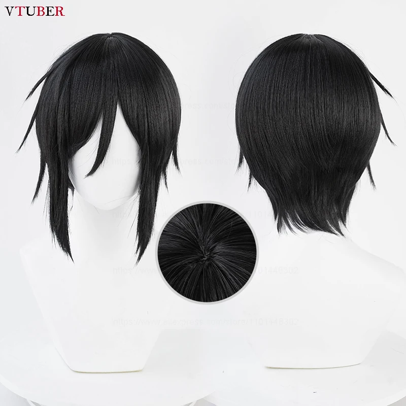Sebastian Michaelis cosplay parochňa anime čierna krátka pokožka hlavy parochňa odolná voči syntetickým vlasom Halloween Parochne + parochňa čiapka