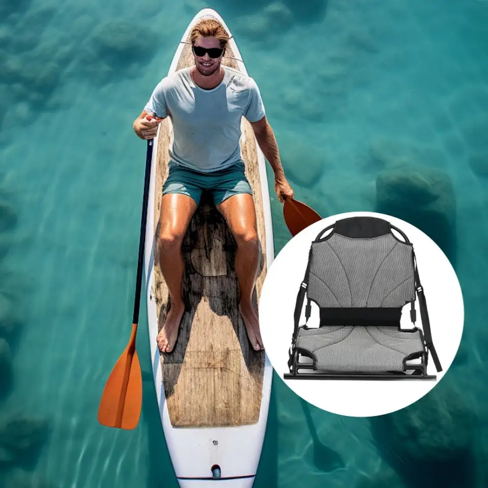 Sedadlo kajaku s zadnou podporou zložená podložka Mat Canoe Backrest sedadlo pre čln Ryffing rybárske člny Rowboats Water Sports Canoeing