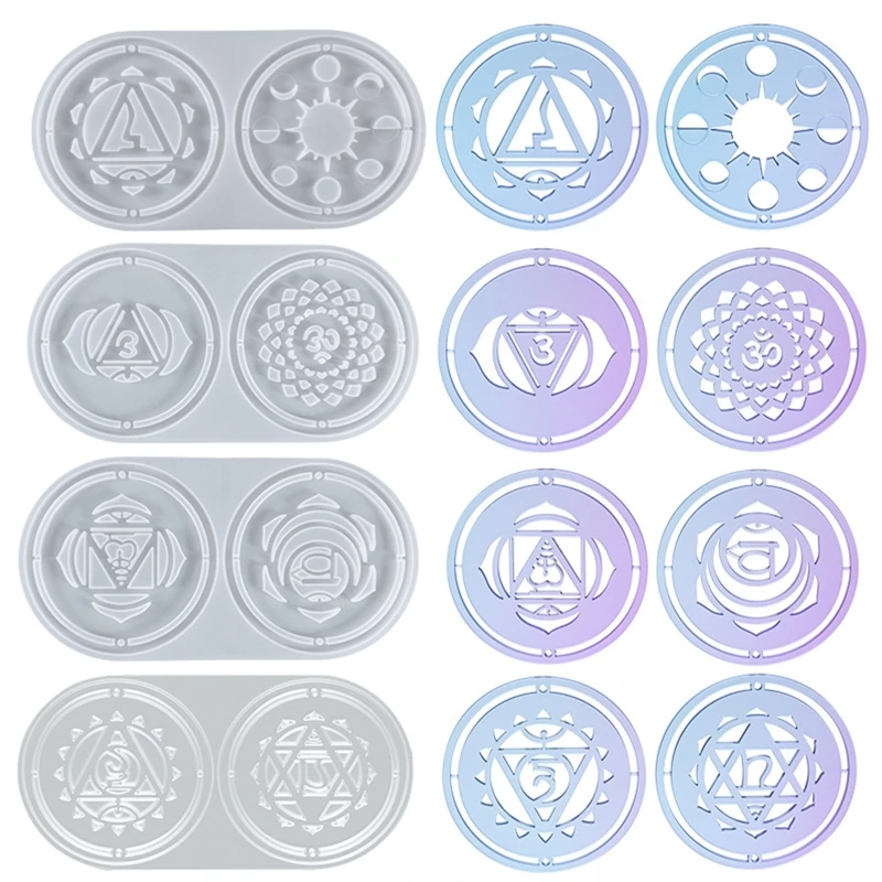 Sedem čakier visiaci ornament Crystal Epoxy živicová pleseň Coaster Coast Mat podložka silikón