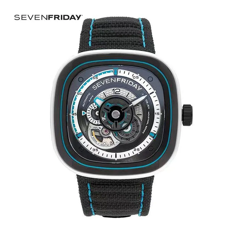 Sedemfriday Mens Watches Woterus Mechanical Men Watch Vintage P3C/08 NFC Funkcia Cool Strap hodinky Automatické hodinky pre mužov