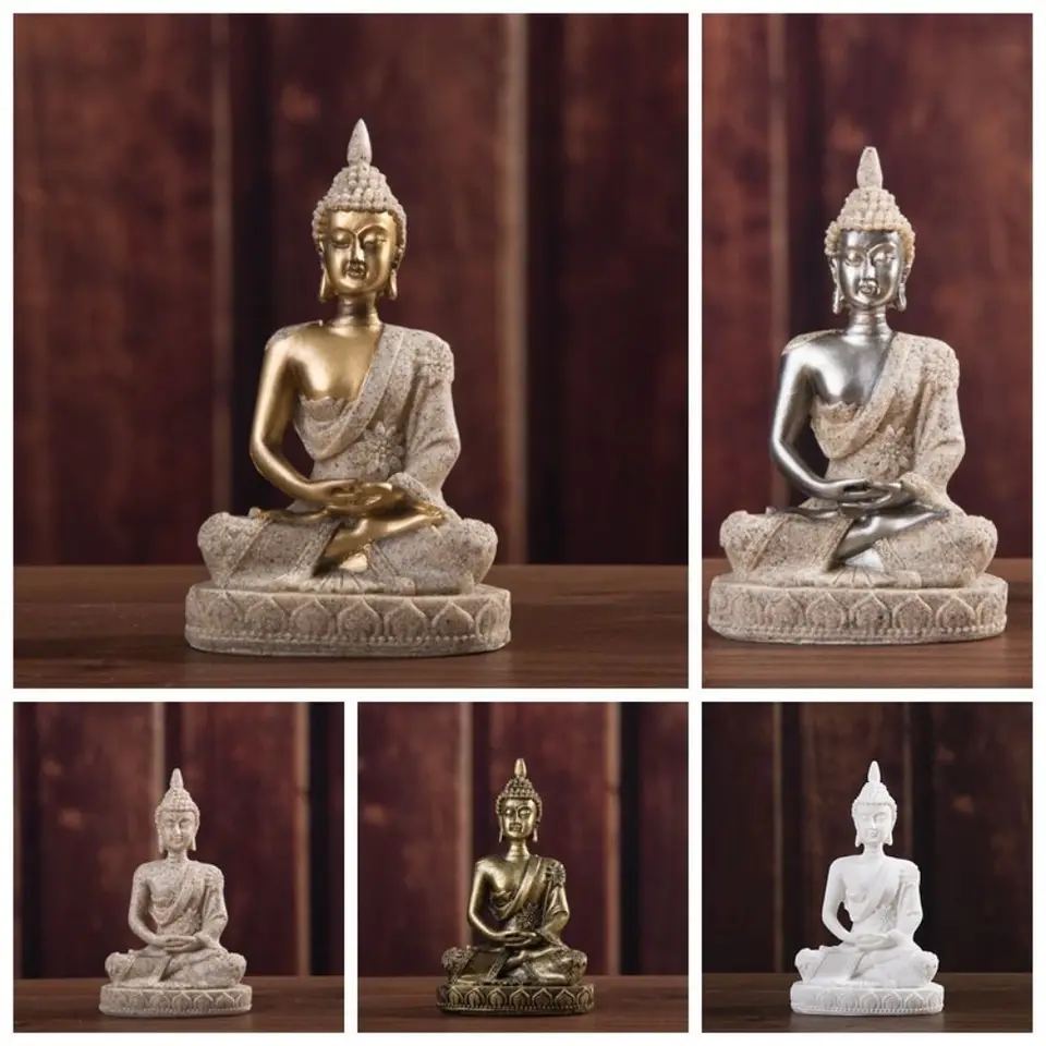 Sedenie meditácie pieskovca Buddha orientálna kultúra Zelený pieskovcový budhistický figurín Ornament Zen sedenie tela