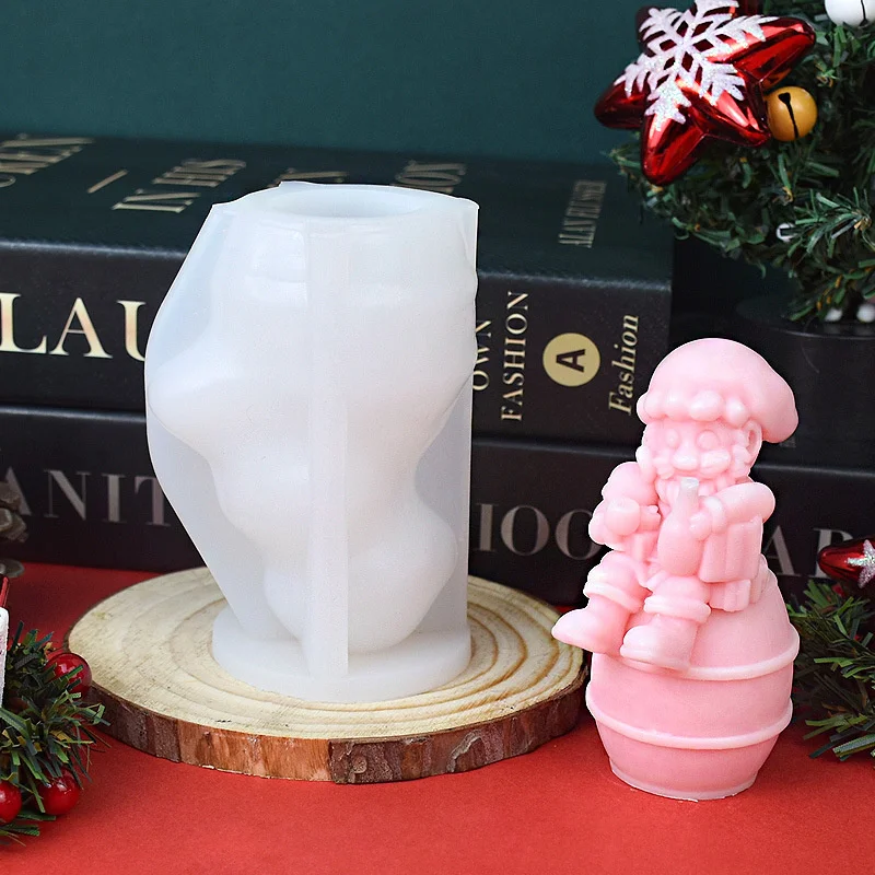 Sedenie Santa Claus Silikone Sviečka