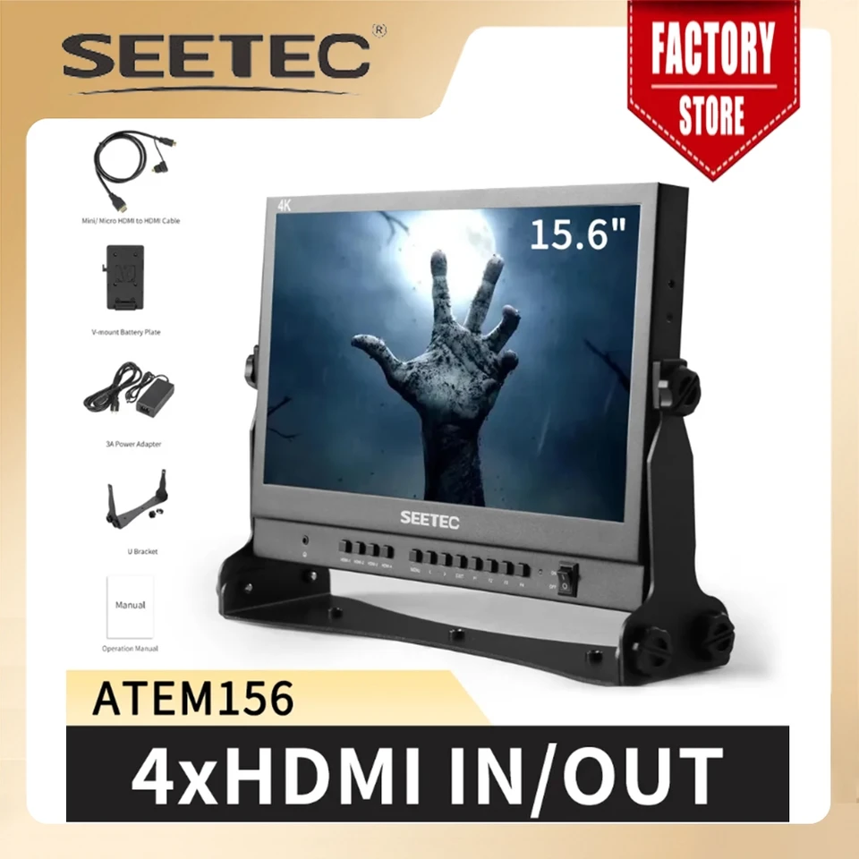SEETEC 15,6 palca Atem156 Live Streaming Broadcast Direct Director Monitor so 4 vstupnými výstupmi HDMI Atem Mini