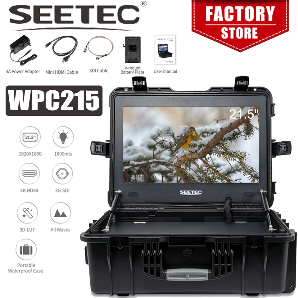 Seetec WPC215 21.5inch Director Monitor 1000NIT High Bright Full HD 1920x1080 Prenosný prenosový fotoaparát fotografický profesionál