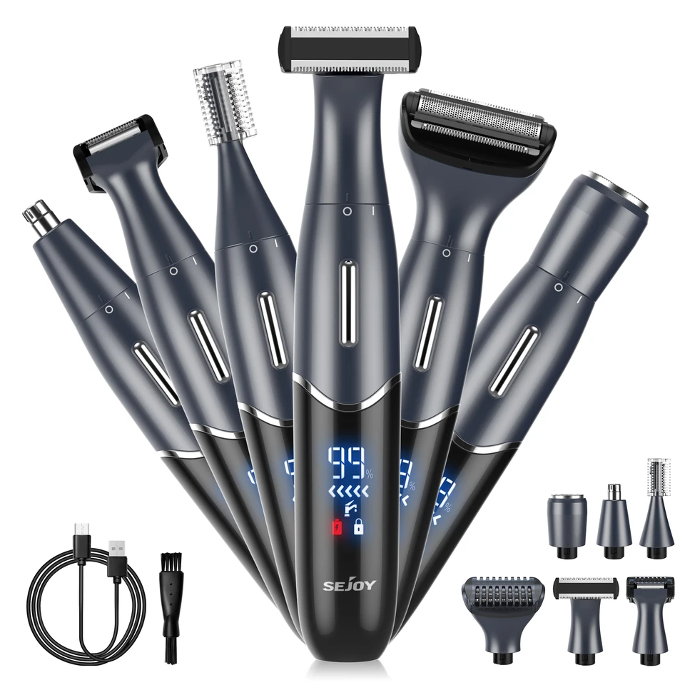 Sejoy Beard Shaver Kit, 6 in 1 Elektrický holiaci strojček pre mužov a žien, ostrihanie vlasov, bočné poliak