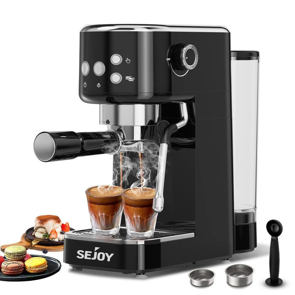 Sejoy Espresso Machine, profesionálny výrobca espressa s parnou prútikmi s mliekom, kompaktný kávovar na espresso