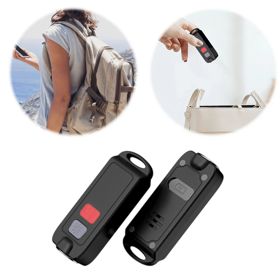 Self -obrana alarm s LED svetlami Bezpečnostný alarm nabíjateľné pohotovostné bezpečnostné alarm pre ženy staršie deti Nočné bežky