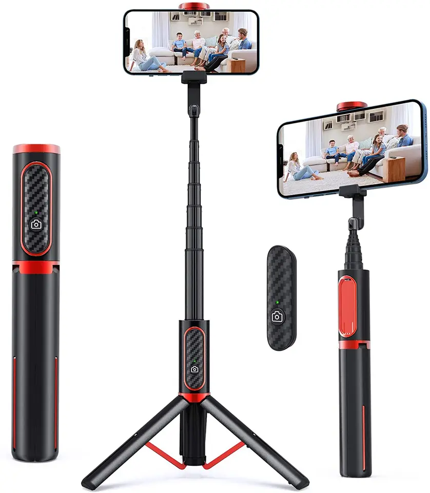 Selfie Stick Tarde Držiteľ telefónu Držiteľ/ bezdrôtový ovládač Bluetooth Rozšíriteľný monopod pre iPhone 11 x Huawei Samsung