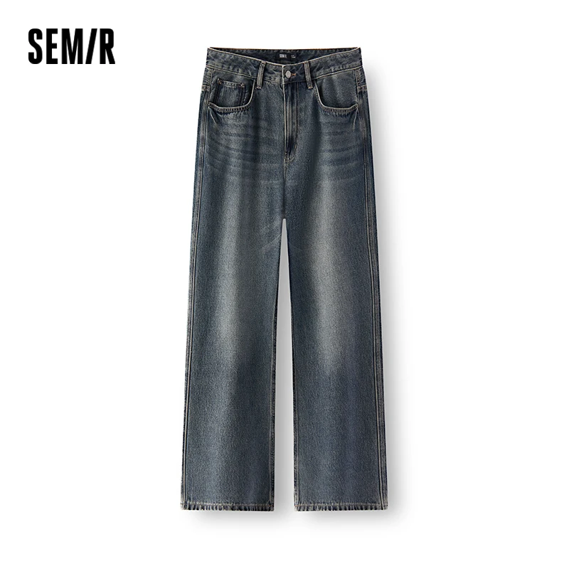 Semir Jeans Men Vintage Pasné farby Flare nohavice 2025 Nová jarná rovná trubica dochádzajúce všestranné dlhé nohavice