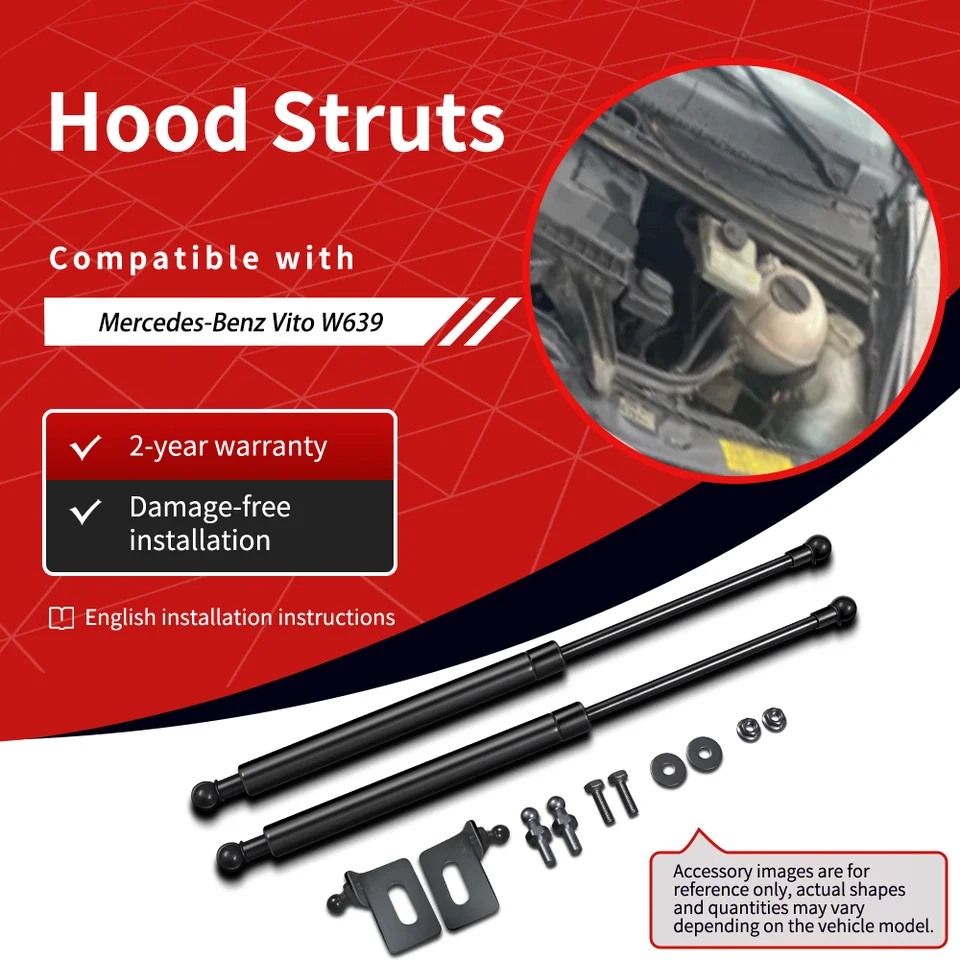 Semtay Hood Struts kompatibilné s Mercedes-Benz Vito (W639) 2003-2014