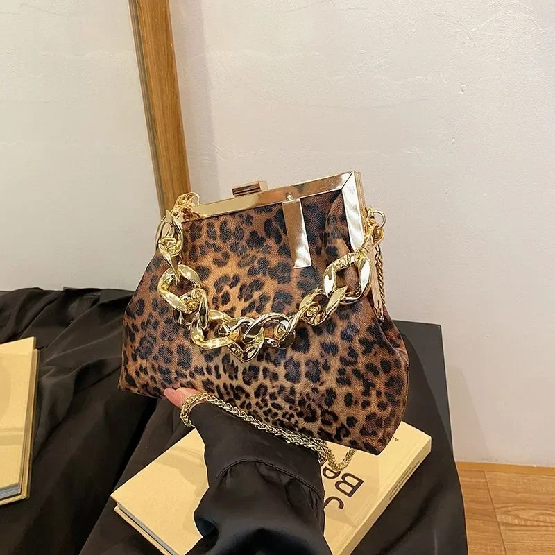 Senior Leopard Print All-In-One Balíček podriadený podpazuší Dámske 2025 Jeseň Zimná výklenok módne reťazec Crossbody Term