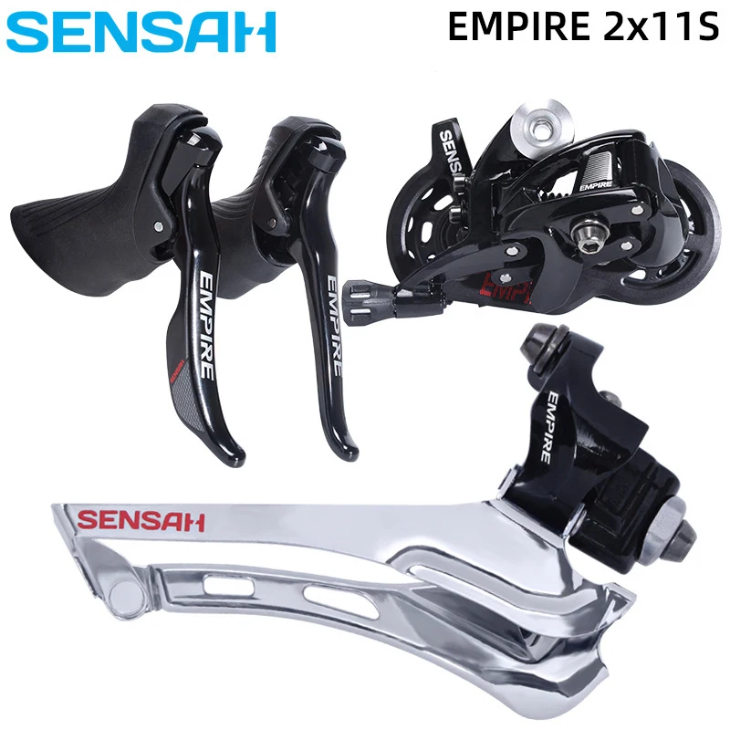 Sensah Empire 2x11 Rýchlosť uhlíkových vlákien Prevodovka Bicycle Prevodovina Prevodovka Prevodná rukoväť predného prehadzovaču zadná prehadzovacia výhrevné bicykle 11S 4 Súprava