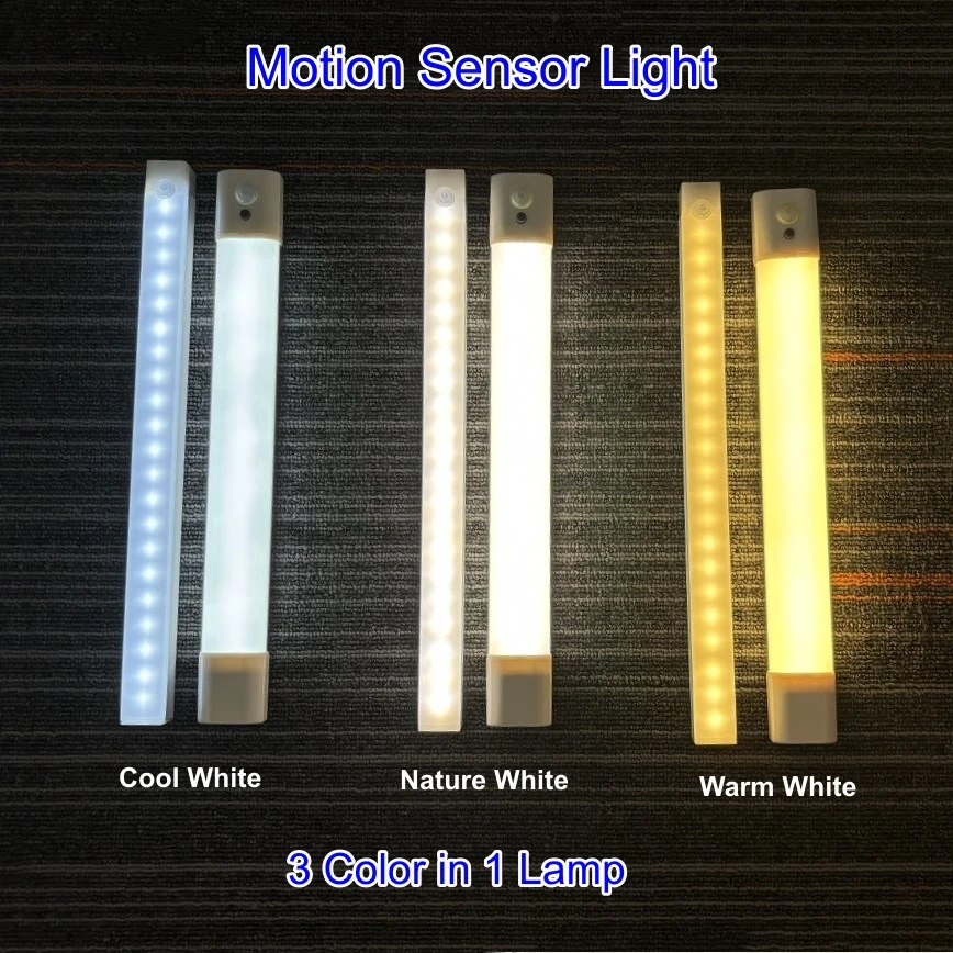 Senzor snímača LED tyče Svetlo USB Nabíjateľné nočné svetlo bezdrôtové pásové lampa pre kuchynskú skrinku skriňové schodisko podsvietenie