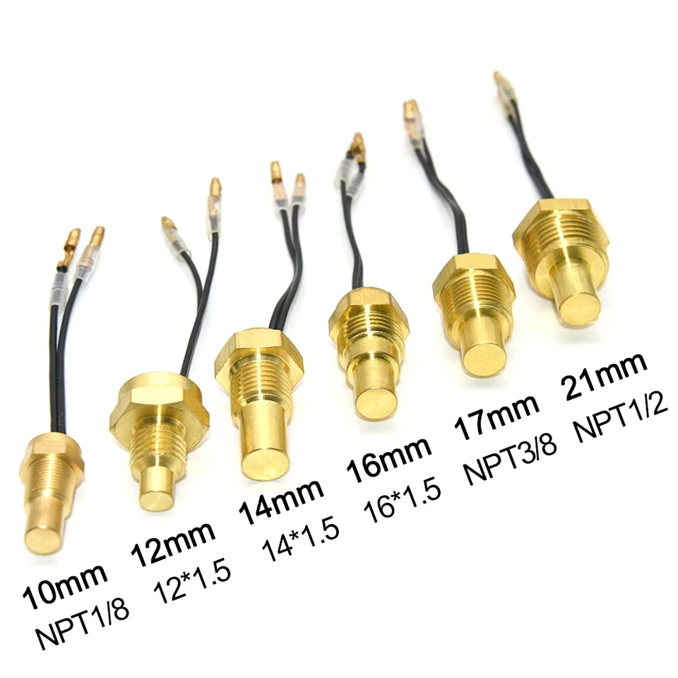 Senzor teploty vody 10 mm 12 mm 14 mm 16 mm 17 mm 21 mm 50k hlava vozidla vozidla automobilu 1/8npt 3/8npt